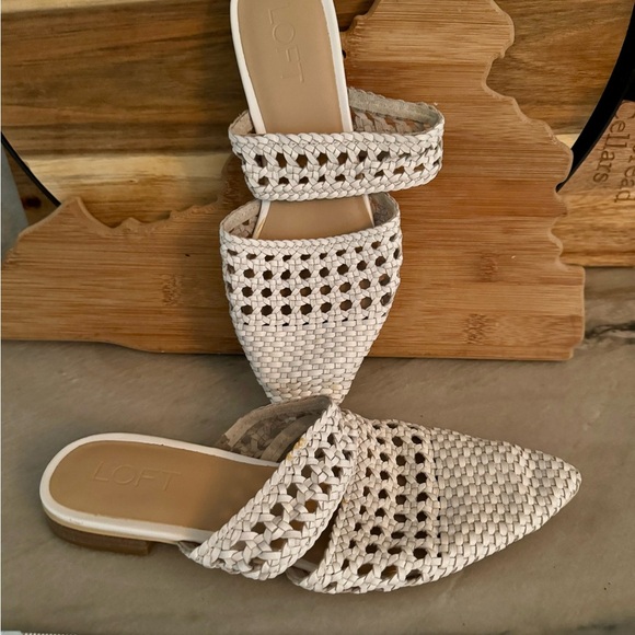 LOFT Ivory Woven Mules - Picture 7 of 12